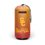 USC Trojans SC Interlock Cardinal and Gold Ombre Puffy Blanket